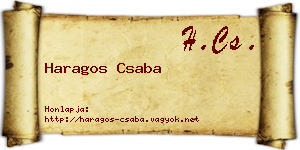 Haragos Csaba névjegykártya
